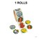 1 1/2" Happy Zoo Animal Multicolor Paper Sticker Roll 100 Pieces